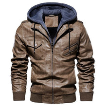 Load image into Gallery viewer, Men's Leather Biker Jacket