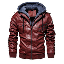 Load image into Gallery viewer, Men's Leather Biker Jacket