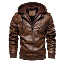 Load image into Gallery viewer, Men's Leather Biker Jacket